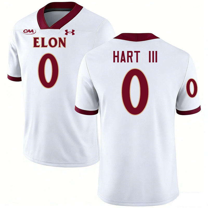 Elon Phoenix #0 Tony Hart III College Football Jerseys,Uniforms-White